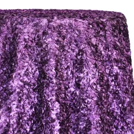 5pcs - Curly Satin Table Linen 90"x132" Banquet - Plum