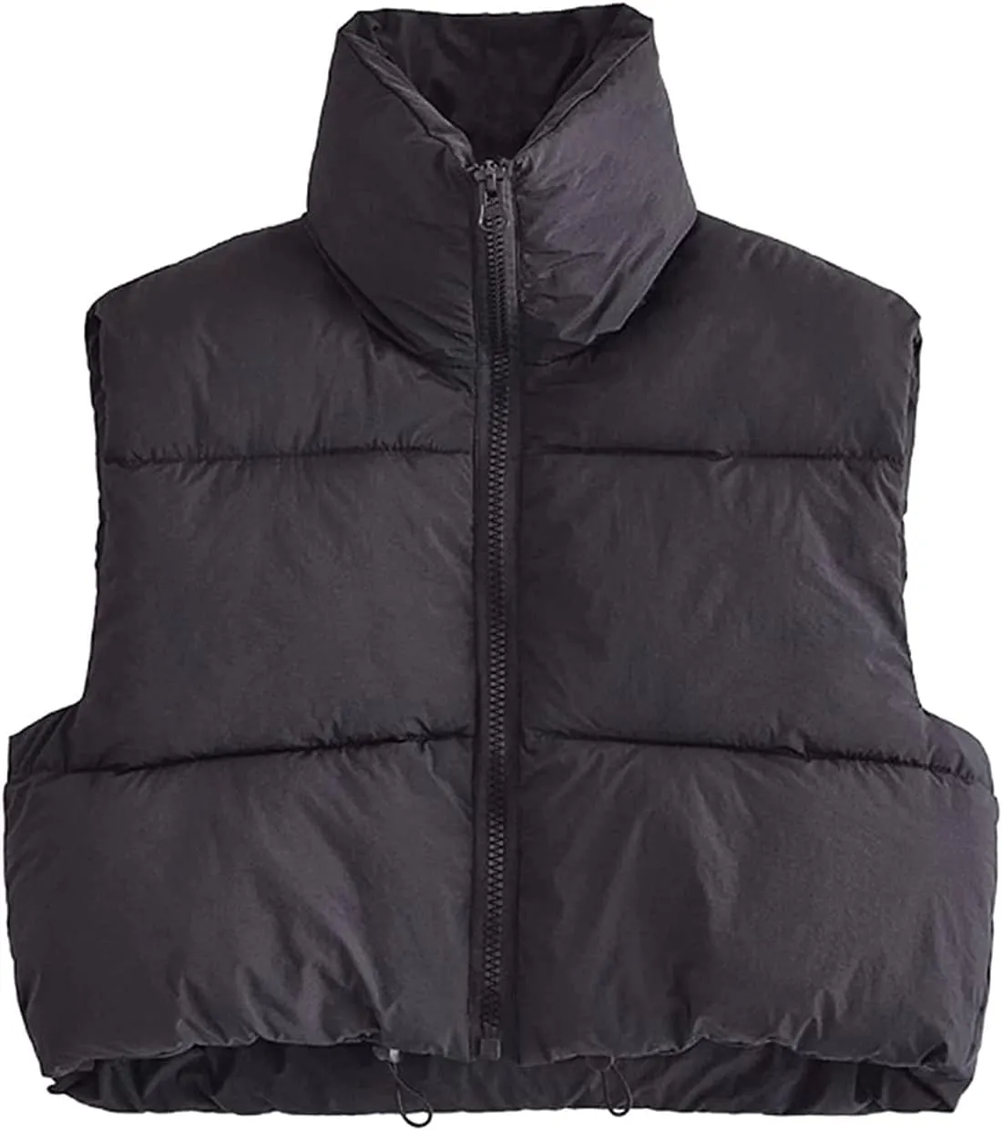 Athlisan Womens Cropped Puffer Vest Zip Up Stand Collar Sleeveless Padded Crop Vests