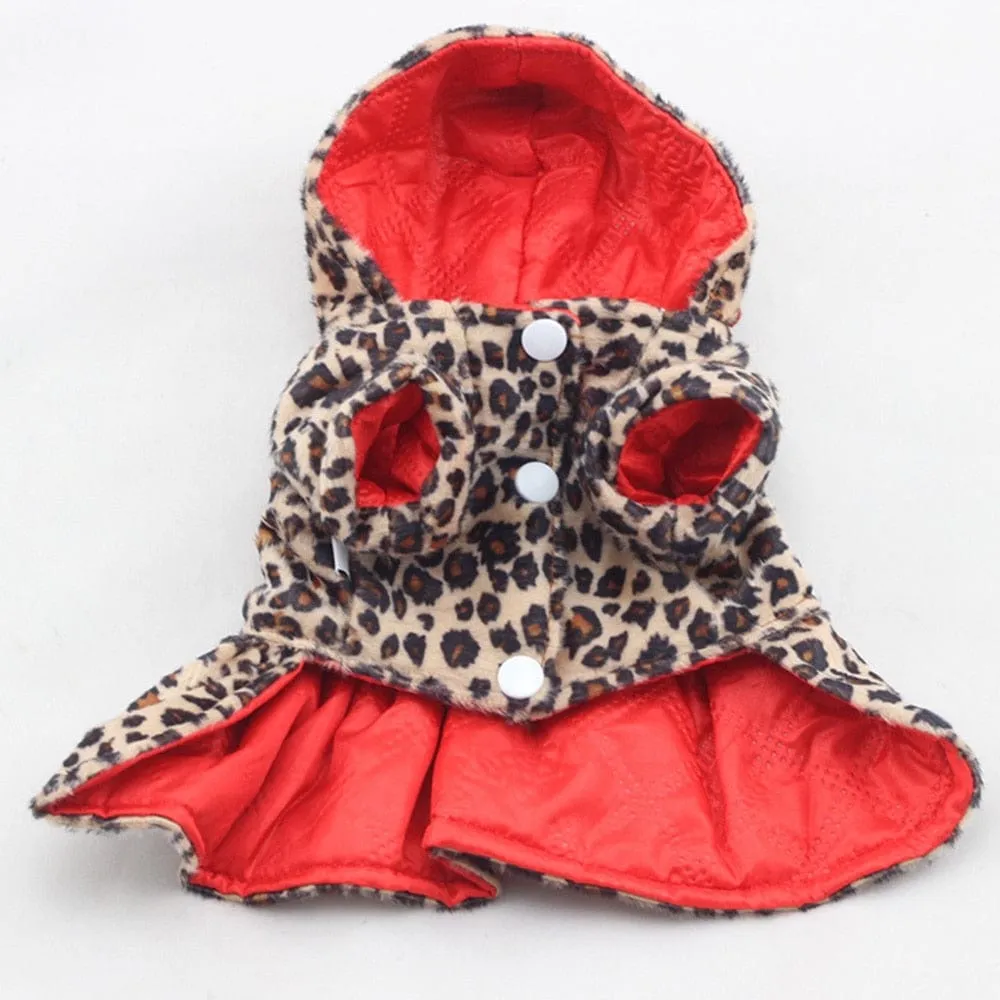 Chic DIVA Dog Reversible Faux Leopard Pet Coat