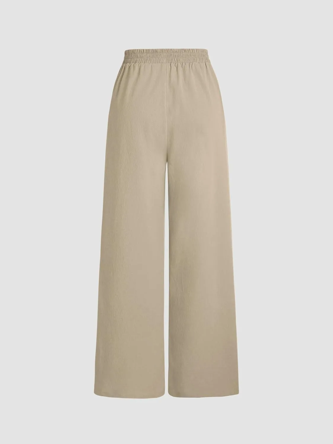 CIDER High Waist Solid Pleated Wide Leg Trousers