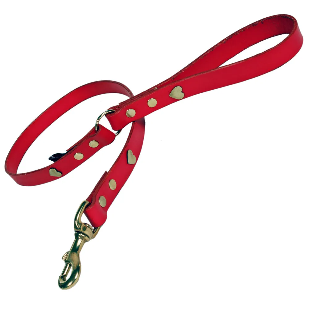 Creature Clothes Red Leather Dog Leads