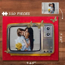 Custom Photo Red TV Rectangle Jigsaw Puzzle Best Indoor Gifts 110 Pieces
