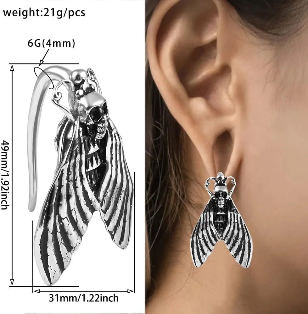 DOEARKO 2PCS Ear Gauges Ear Hangers Weights for Stretched Ear Plugs Body Piercing Tunnels 316 Stainless Steel Hypoallergenic Body Jewelry