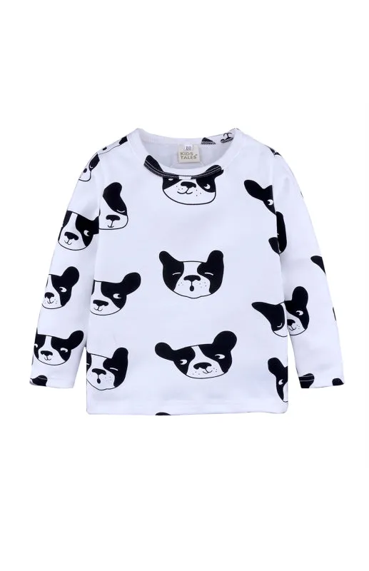 Girl Eyelash Cloud Print Brushed Children's Homewear Cotton Set