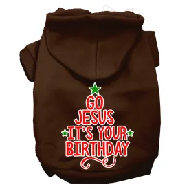 Go Jesus Screen Print Dog Hoodie Brown Xxxl(20)