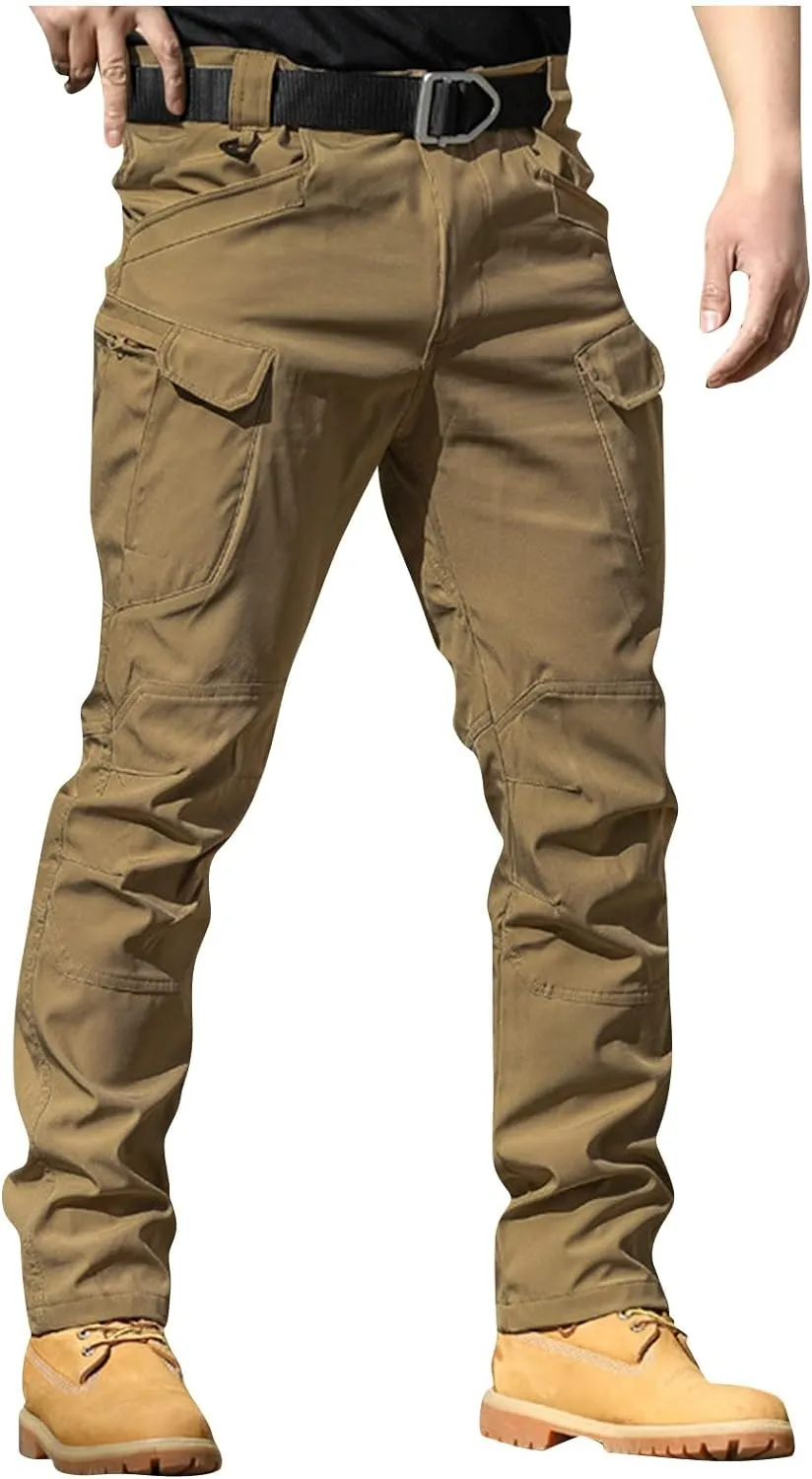 GOFULY Cargo Pants Mens Multi Pockets Relaxed Fit Pants Stretch Casual Pants Big and Tall Y2K Tactical Trousers Convertible