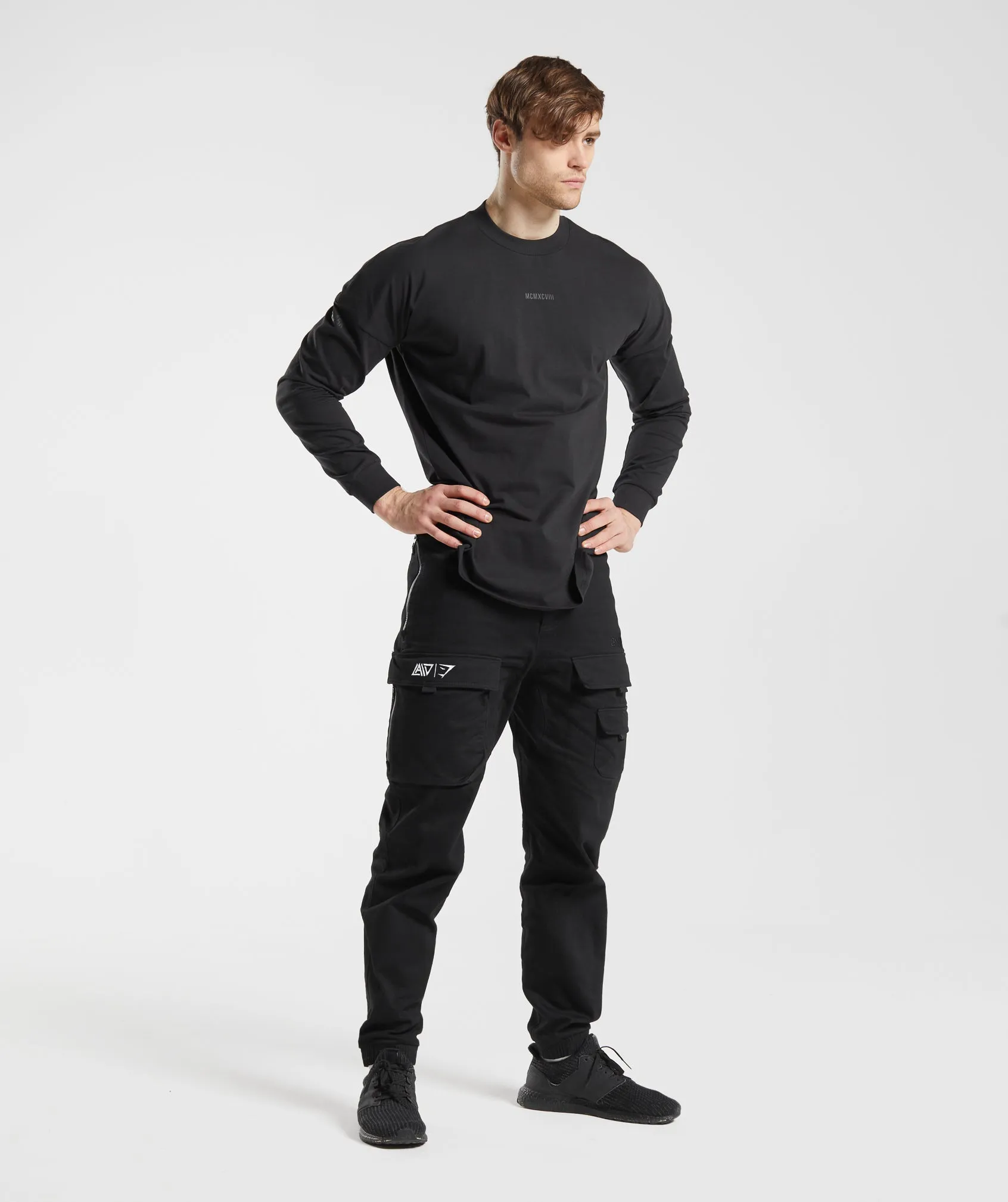GS x David Laid Oversized Long Sleeve T-Shirt - Black