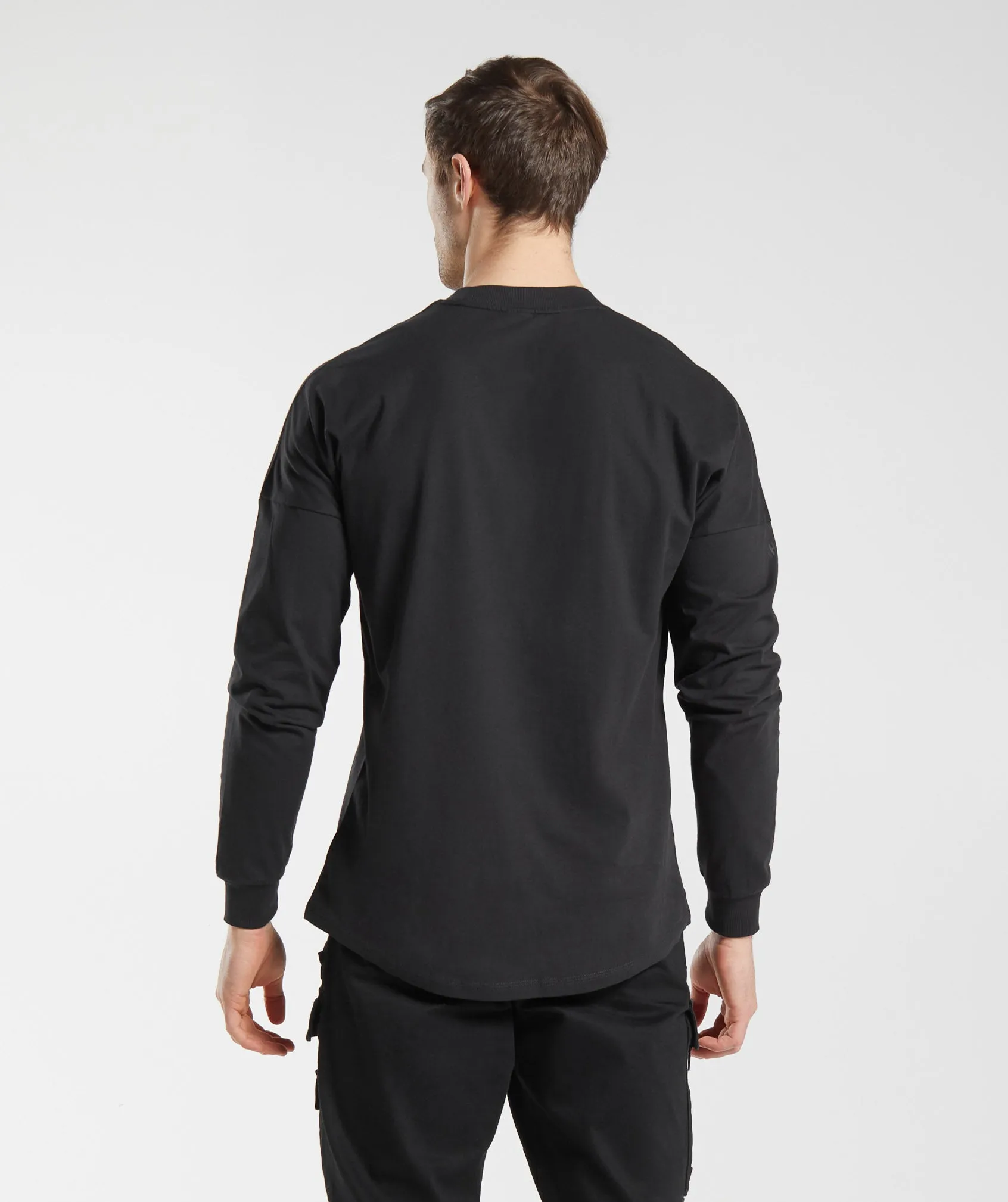 GS x David Laid Oversized Long Sleeve T-Shirt - Black