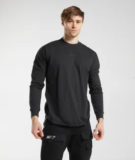 GS x David Laid Oversized Long Sleeve T-Shirt - Black