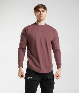 GS x David Laid Oversized Long Sleeve T-Shirt - Magenta Brown