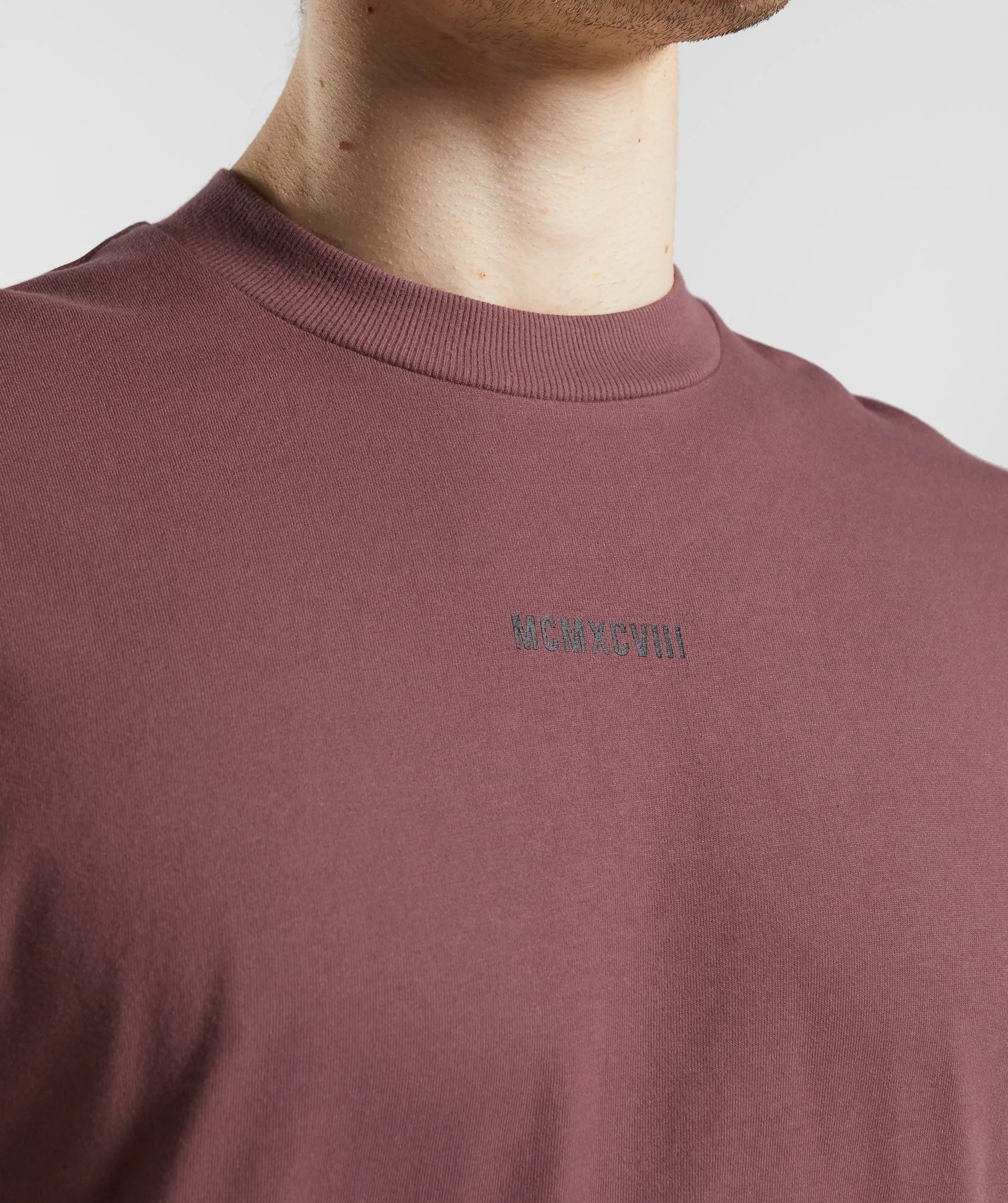 GS x David Laid Oversized Long Sleeve T-Shirt - Magenta Brown