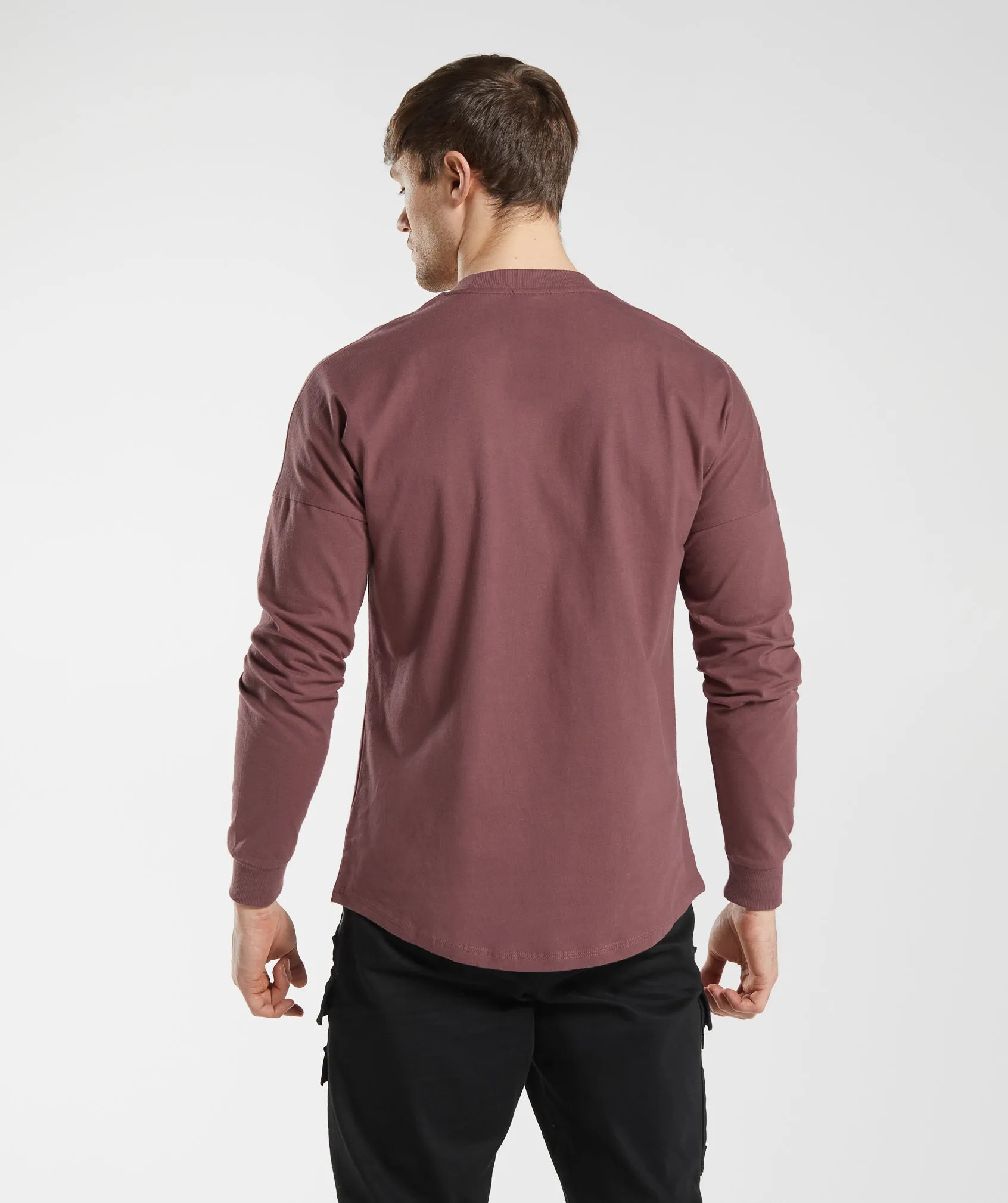 GS x David Laid Oversized Long Sleeve T-Shirt - Magenta Brown