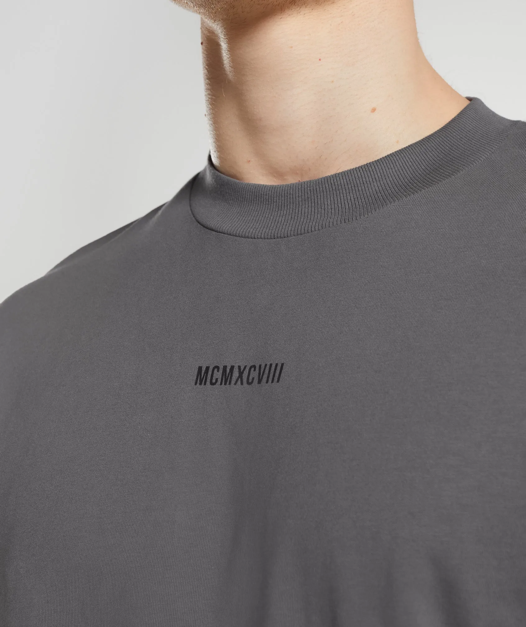 GS x David Laid Oversized Long Sleeve T-Shirt - Wolf Grey