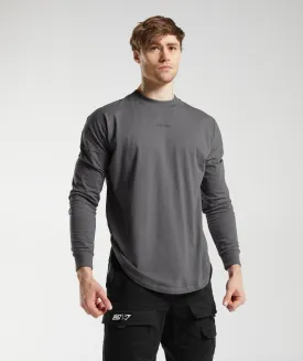 GS x David Laid Oversized Long Sleeve T-Shirt - Wolf Grey