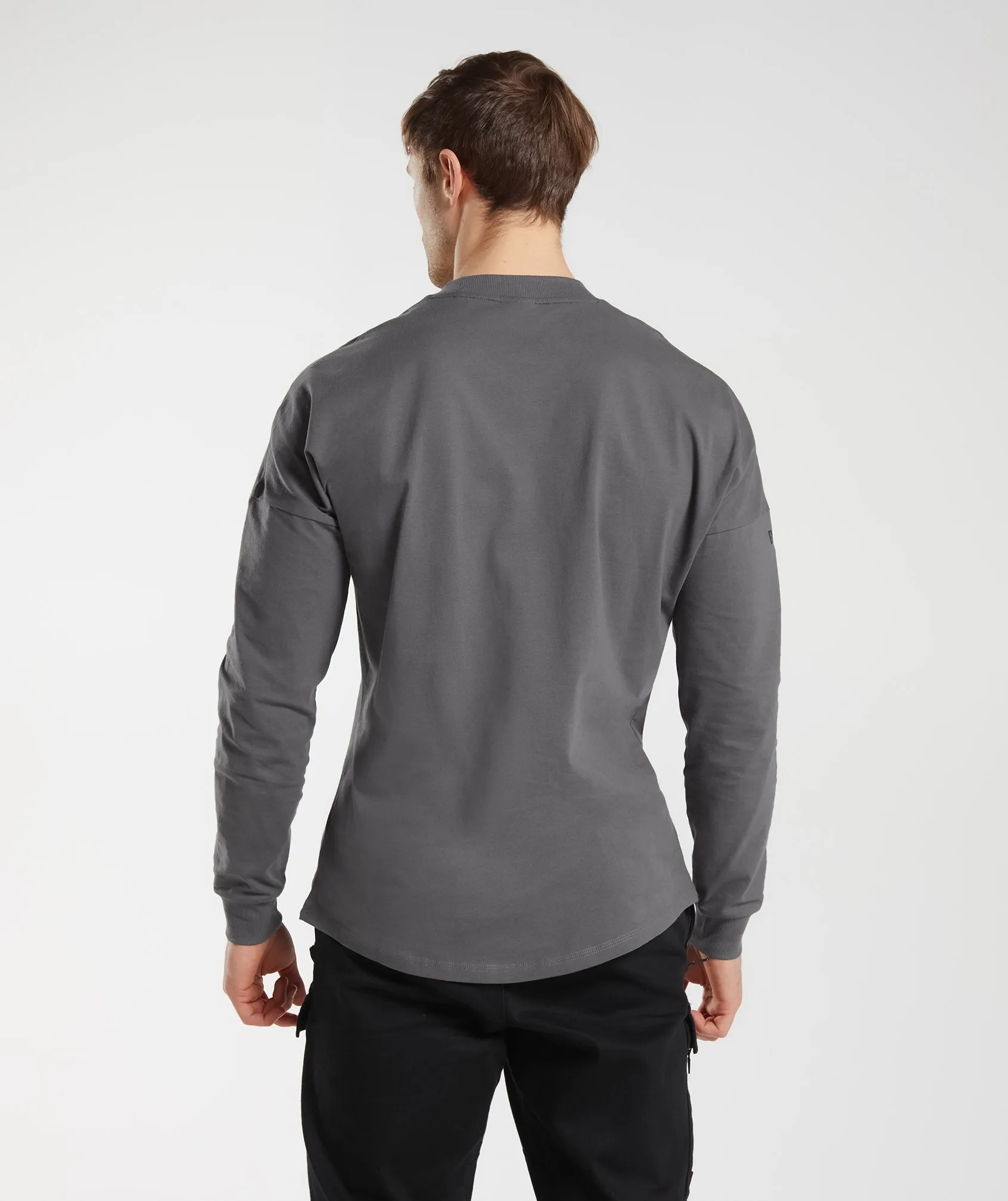GS x David Laid Oversized Long Sleeve T-Shirt - Wolf Grey