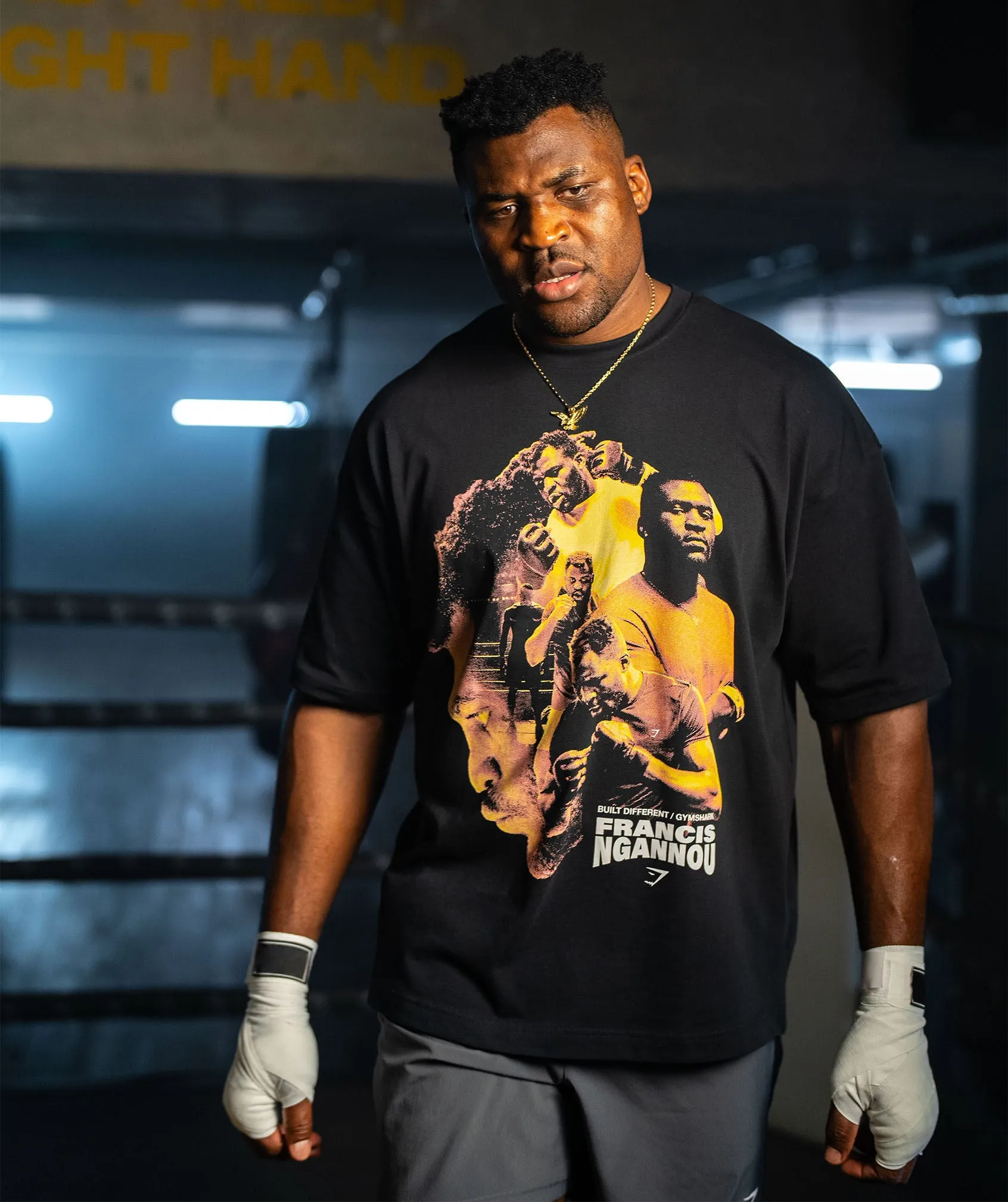 Francis Ngannou Graphic Print Tee in Black - GS Edition