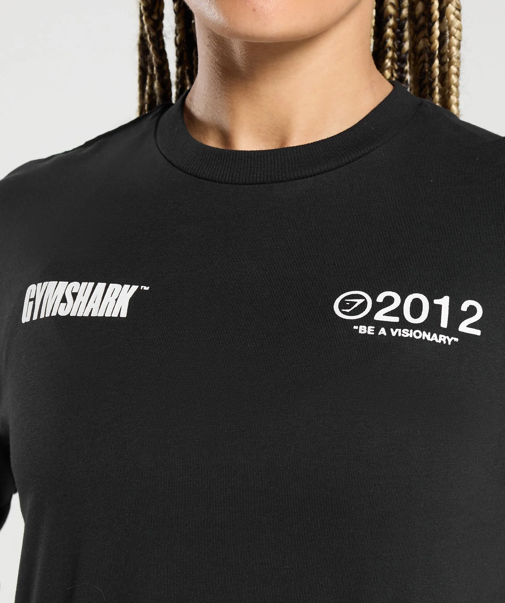 Black Gymshark Visionary Long-Sleeve Workout Top