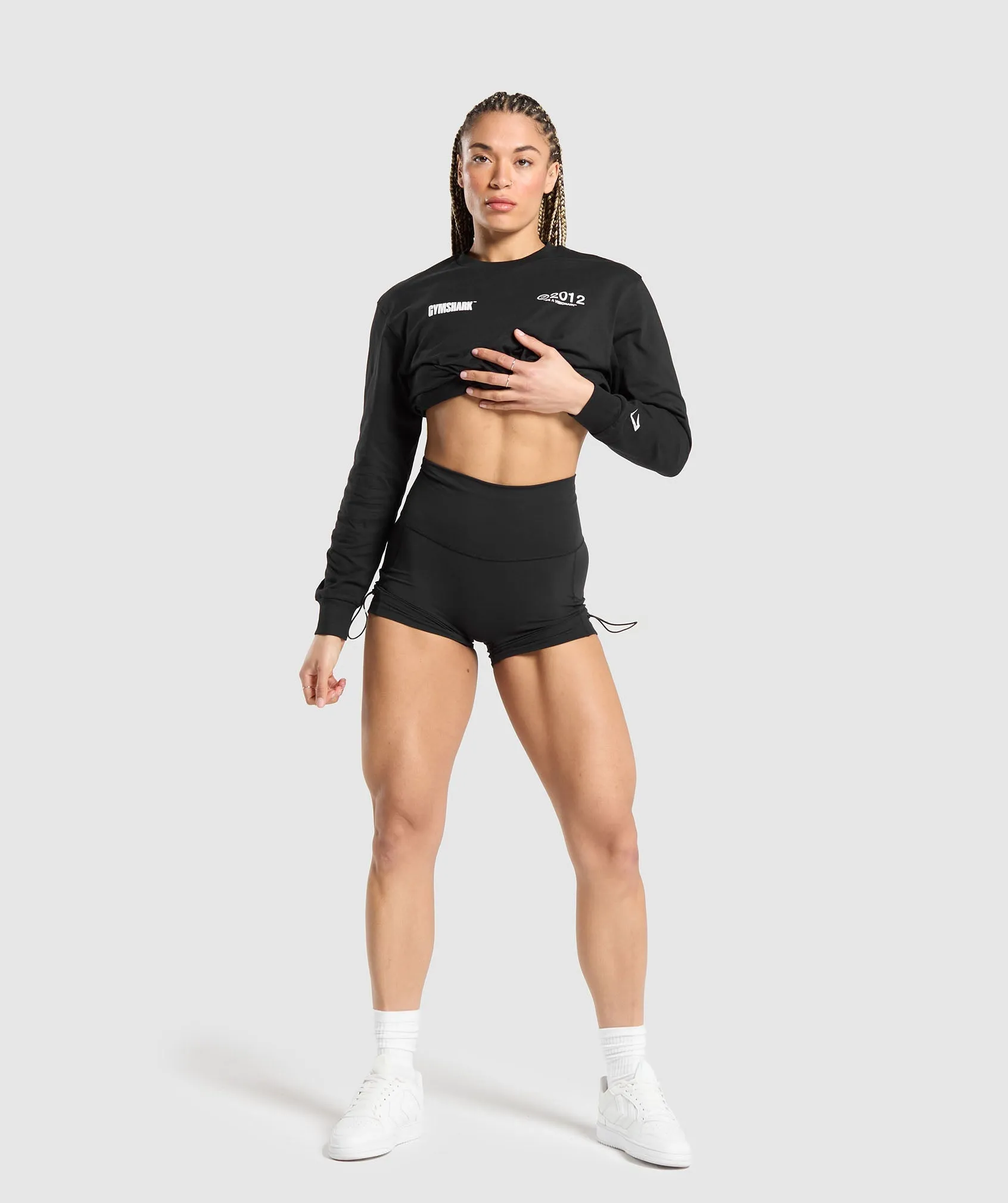 Black Gymshark Visionary Long-Sleeve Workout Top