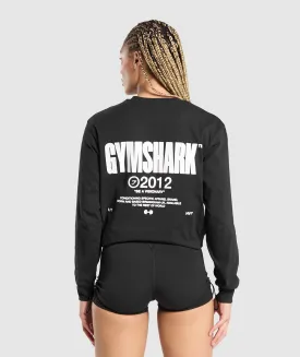 Black Gymshark Visionary Long-Sleeve Workout Top