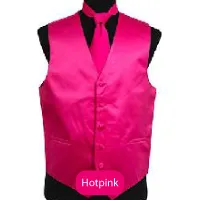 Hot Pink Mens Solid Vest