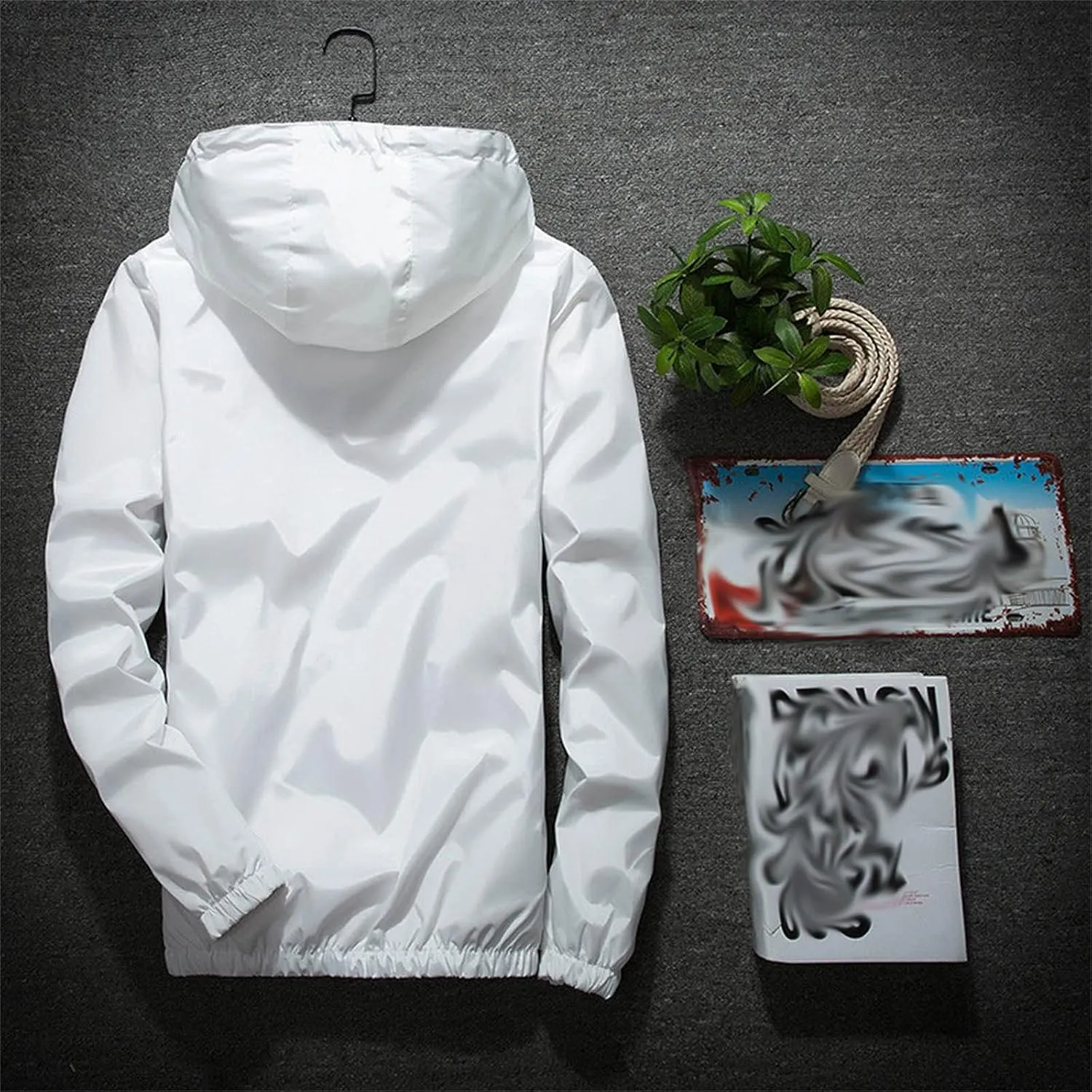 Men Lightweight Waterproof Jackets,Mens Windbreaker with Hood Outdoor Raincoat for Hiking Running Travel Zip Hoodies