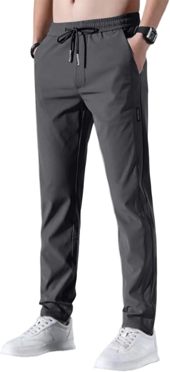 Mens Casual Pants - Unisex Ultra Stretch Quick Drying Pants Plus Size Breathable Hiking Pant Golf Travel Summer Pant