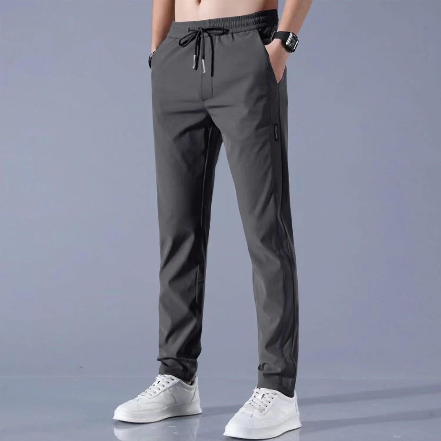 Mens Casual Pants - Unisex Ultra Stretch Quick Drying Pants Plus Size Breathable Hiking Pant Golf Travel Summer Pant