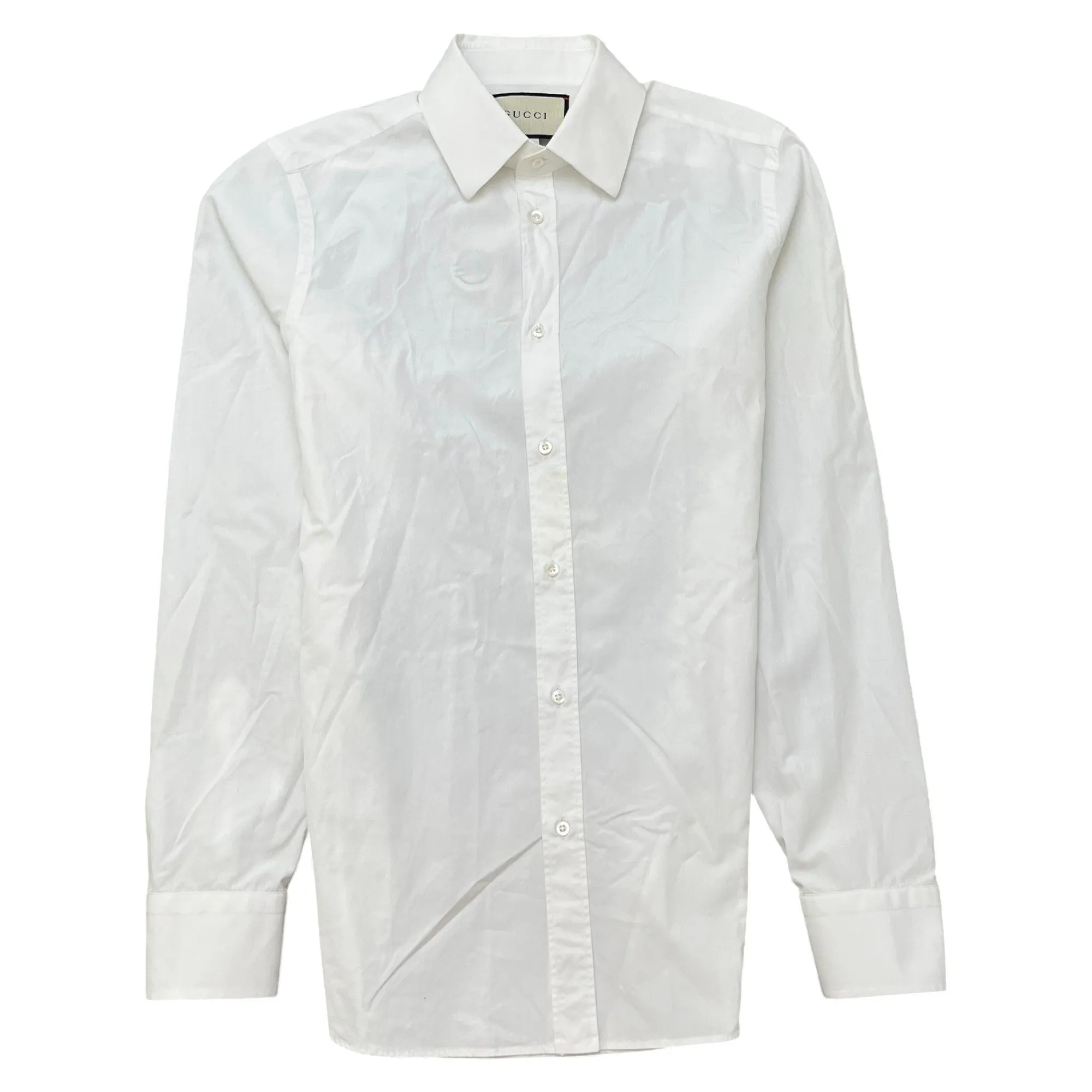 Men's Cotton Long Sleeve Shirt White Size XS