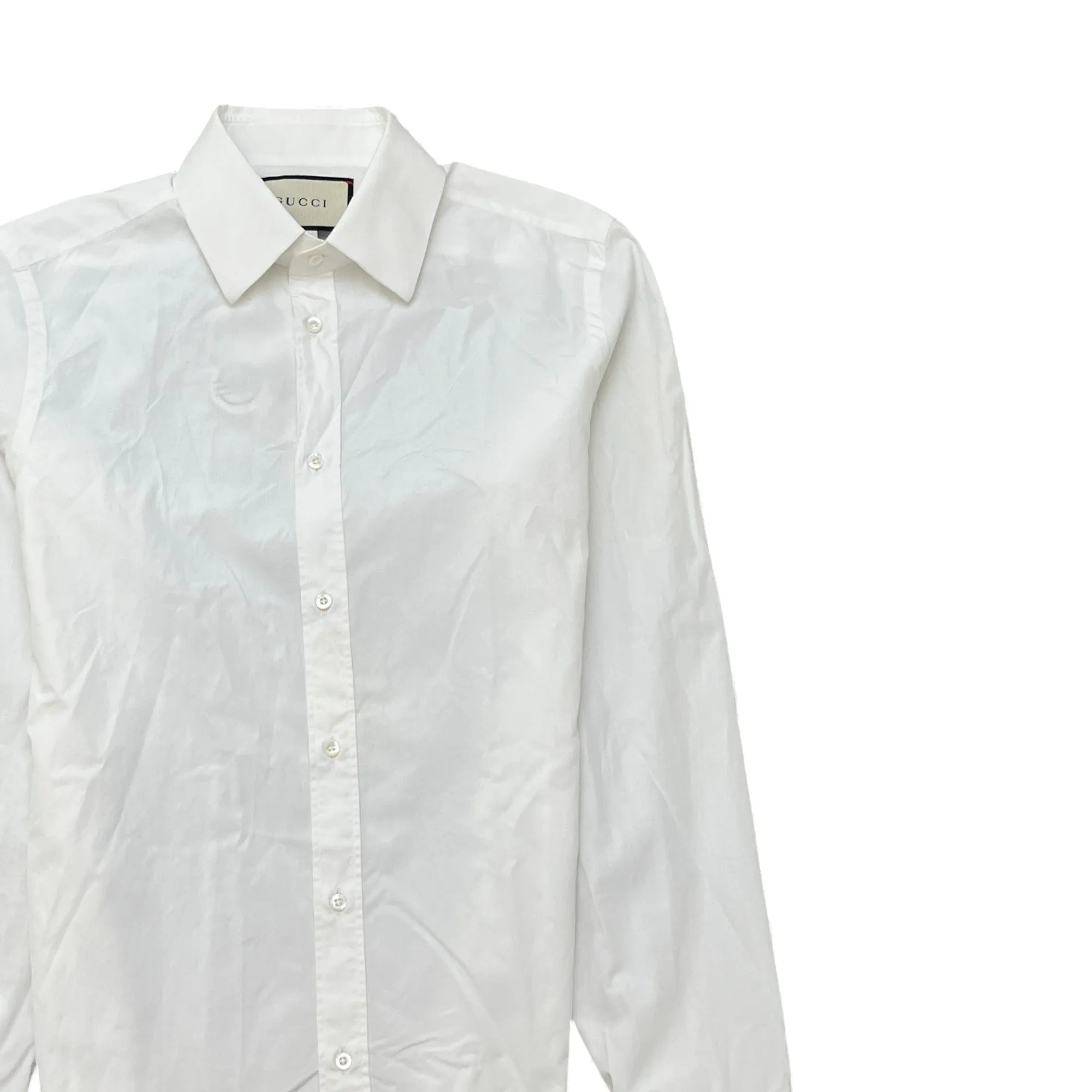Men's Cotton Long Sleeve Shirt White Size XS