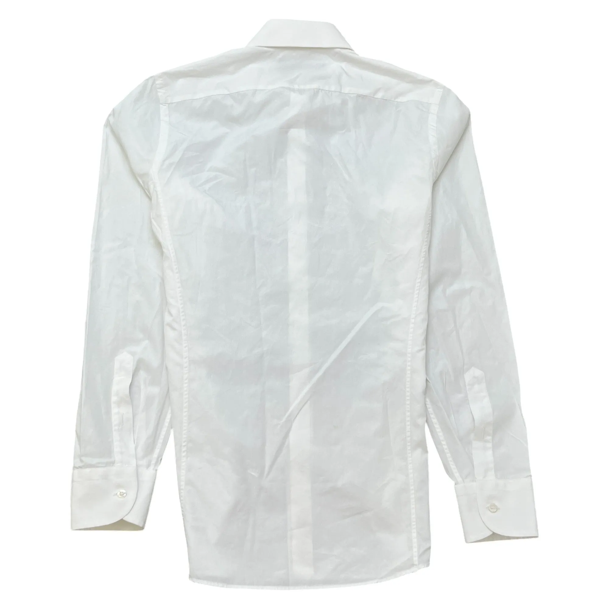 Men's Cotton Long Sleeve Shirt White Size XS