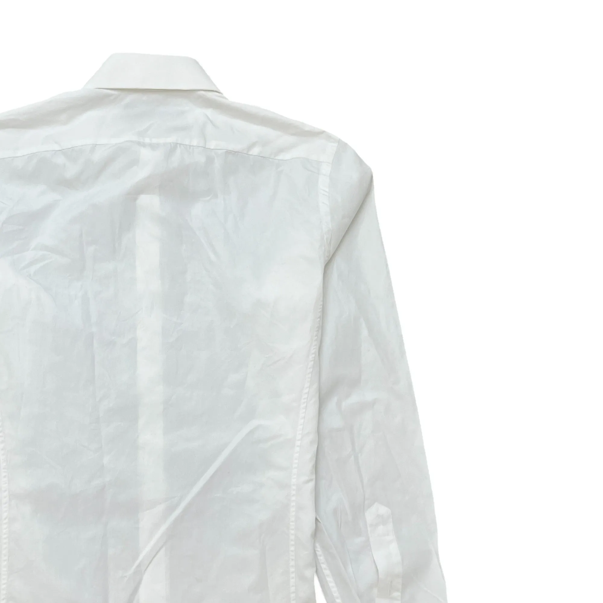 Men's Cotton Long Sleeve Shirt White Size XS