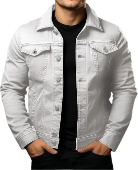 Mens Denim Jacket Lightweight Casual Lapel Button Down Cozy Shirts Jackets Fall Winer Cargo Jean Jacket with Pocket