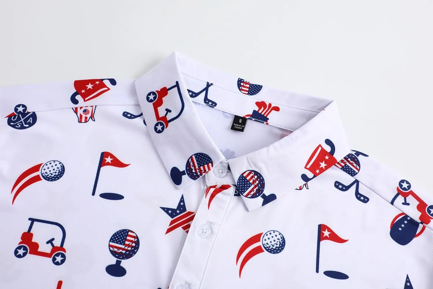 Men's Golf Polo Shirts Funny Golf Shirts for Men Performance Moisture Wicking Quick Dry Athletic Short Sleeve Shirts