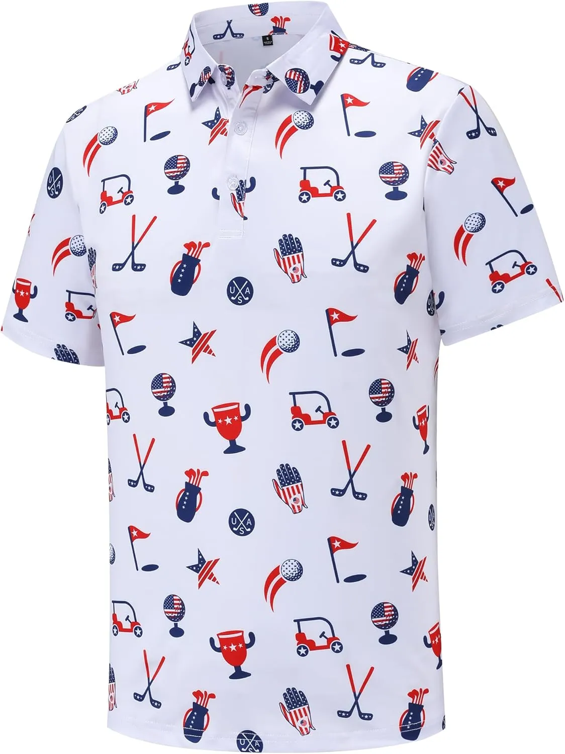 Men's Golf Polo Shirts Funny Golf Shirts for Men Performance Moisture Wicking Quick Dry Athletic Short Sleeve Shirts