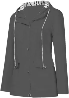 Open Front Belted Long Jacket Hooded Solid Women Coat Rain Raincoat Women'S Coat Trench Coats for Women Peacoat