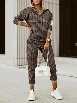 Printed Long-Sleeved Trousers Set High-Quality Sweater Set