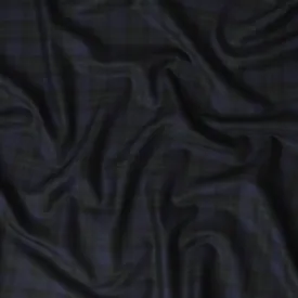 Royal blue Premium English Super 120's all wool suiting fabric with bottle green and black checks design-D11419