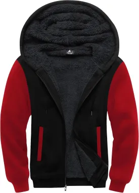 SCODI Hoodies for Men Heavyweight Fleece Sweatshirt - Full Zip Up Thick Sherpa Lined Hooded Jacket