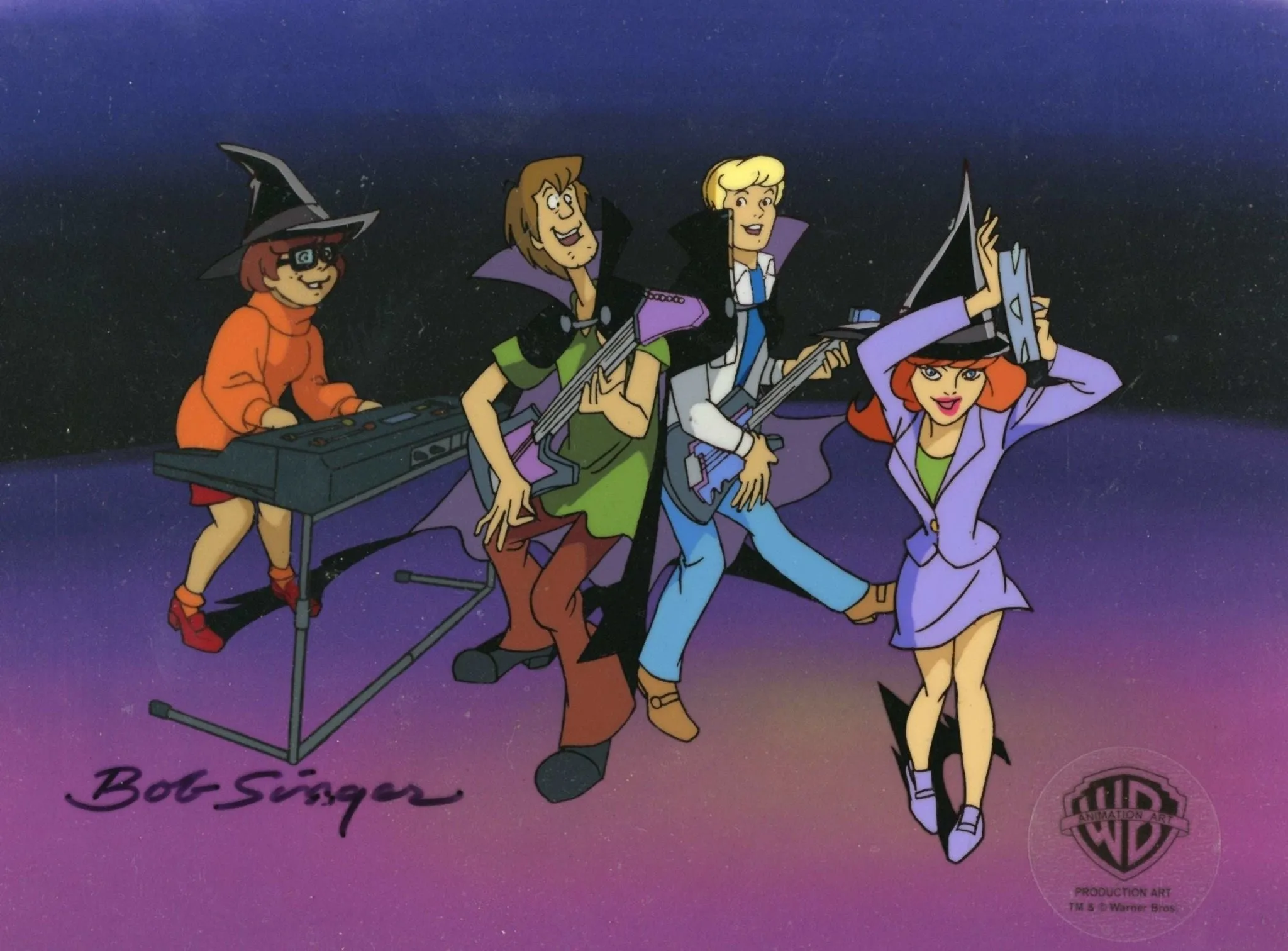 Scooby-Doo and The Witch's Ghost Original Production Cel: Shaggy, Velma, Fred, and Daphne