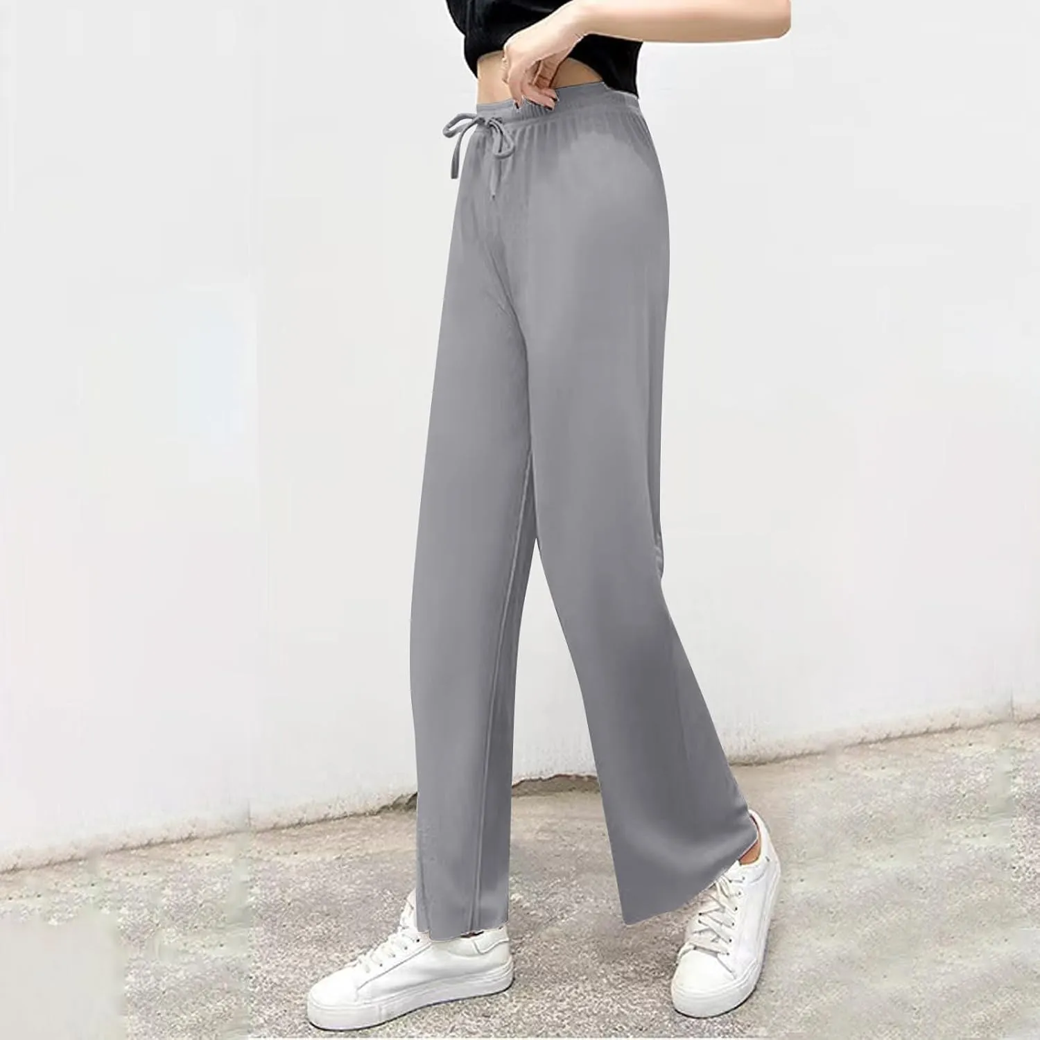 Summer Pants for Women Lightweight Straight Leg Workout Pants Casual Loose Work Gym Athletic Joggers with Pockets