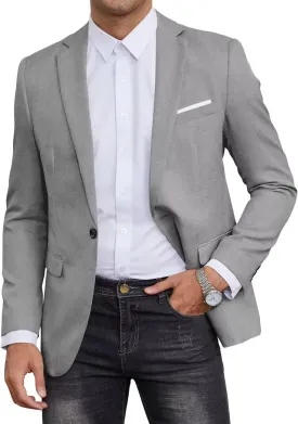 SUZHIMO Mens Casual Blazer Sport Coats One Button Lightweight Knit Textured Suit Jackets for Men