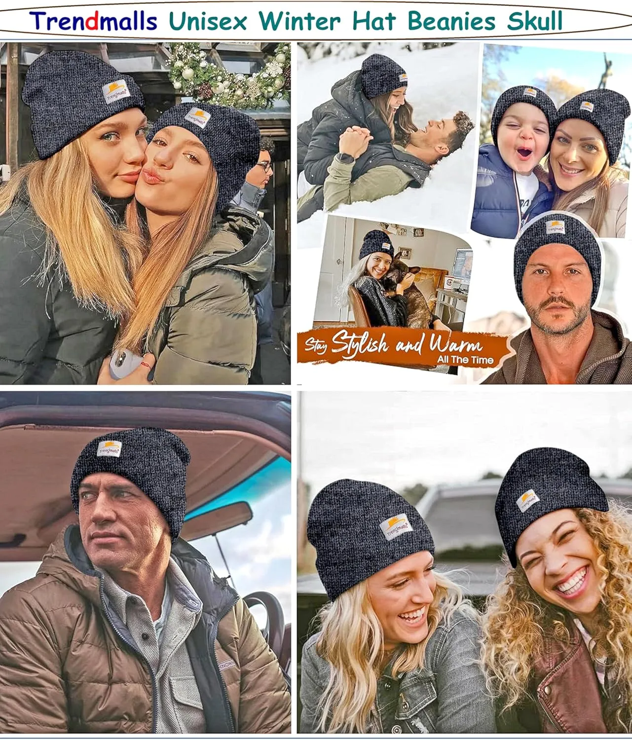 TRENDMALLS Mens/Women/Kids Cap Unisex Hat Knit Cuffed Beanie