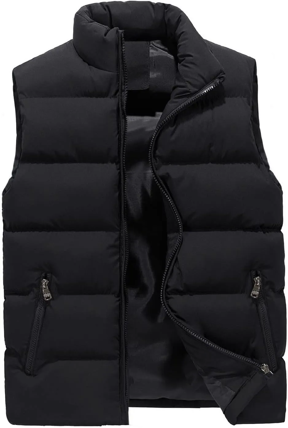 WENKOMG1 Winter Puffer Vest For Men,Lightweight Packable Ski Vest Zip Up Sleeveless Water Resistant Outerwear