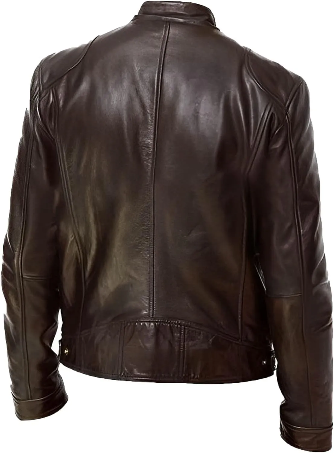 Winter Jackets for Men Loose Solid Color Zip PU Leather Jacket Short Lapel Motorcycle Leather Jacket Coat Leather