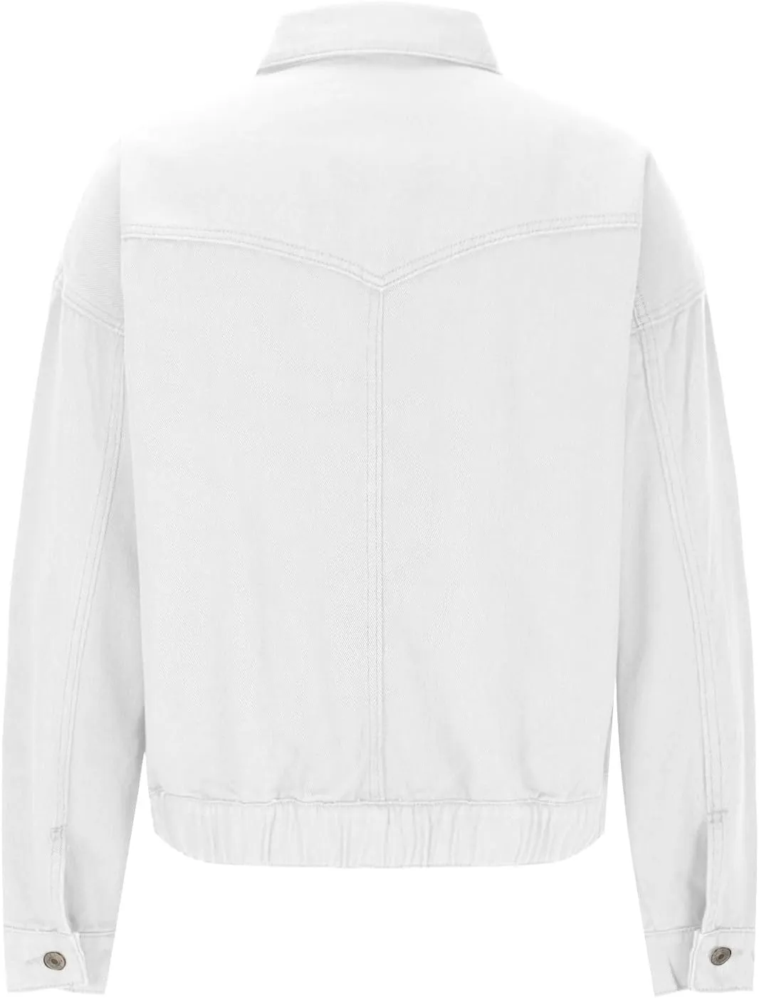 Women Cropped Denim Jackets Military Safari Button Up Lightweight Oversized Utility Anorak Cargo Jackets with Pockets