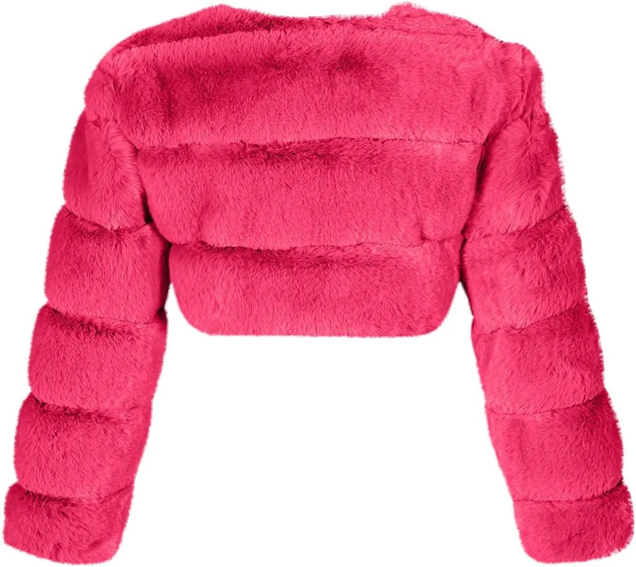 Women's 2024 Winter Coats Fleece Cropped Jacket Faux Fur Long Sleeve Cardigan Shaggy Warm Outerwear Fall Y2K Clothes