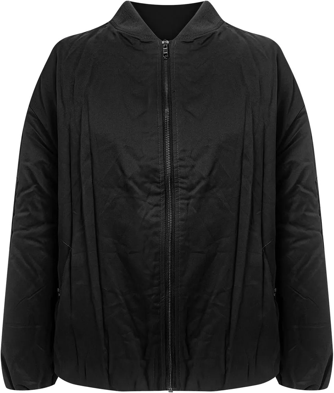 Women's Cropped Bomber Jackets Casual Zip Up Long Sleeve Outerwear Winter Warm Quilted Short Jacket Fully Lined Coats
