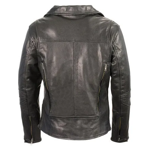 Women's Lightweight Long Length Beltless Vented Biker Jacket