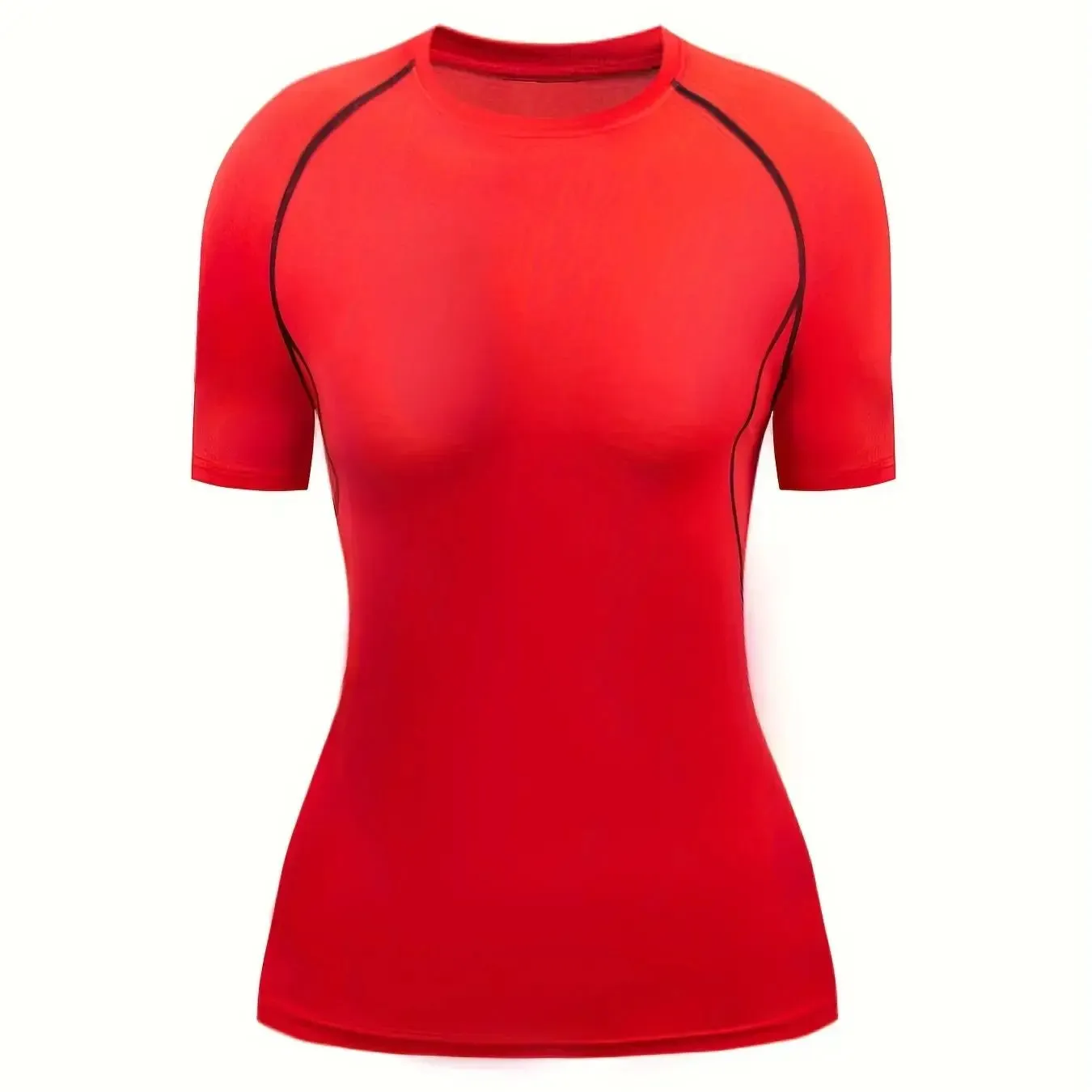 Women's Quick-Dry Crew Neck Tee – Breathable, Stretchable Activewear with Classic Solid Color Design