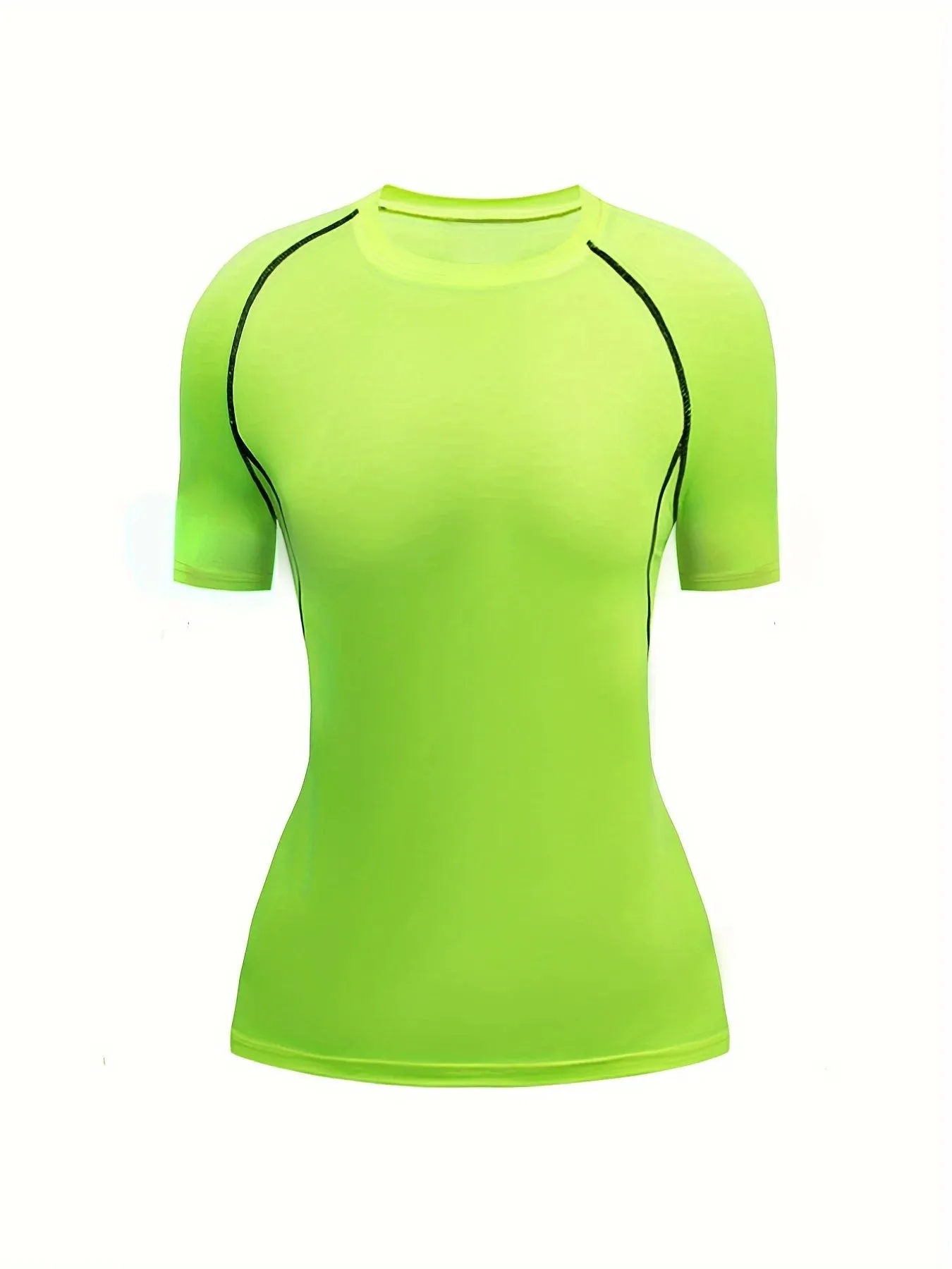 Women's Quick-Dry Crew Neck Tee – Breathable, Stretchable Activewear with Classic Solid Color Design